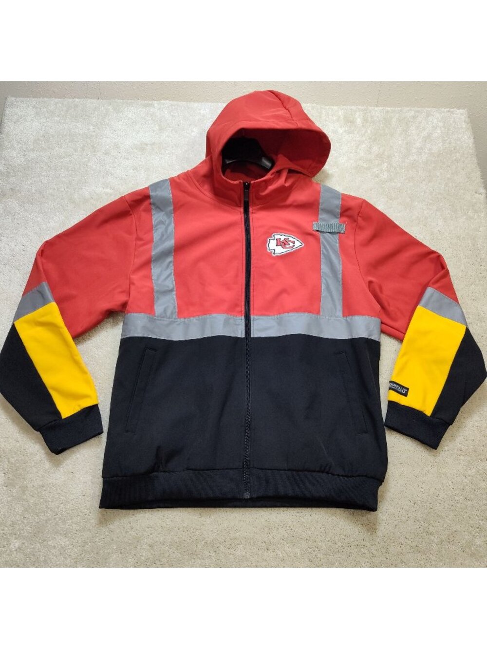 Buffalo Outdoors Kansas City Chiefs ANSI Class 2 Hi-Vis Safety Jacket Large NWOT